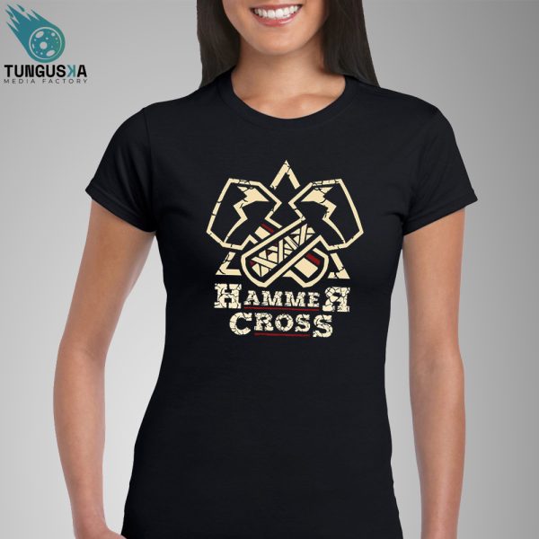 Camiseta negra logo dorado Hammercross para mujer