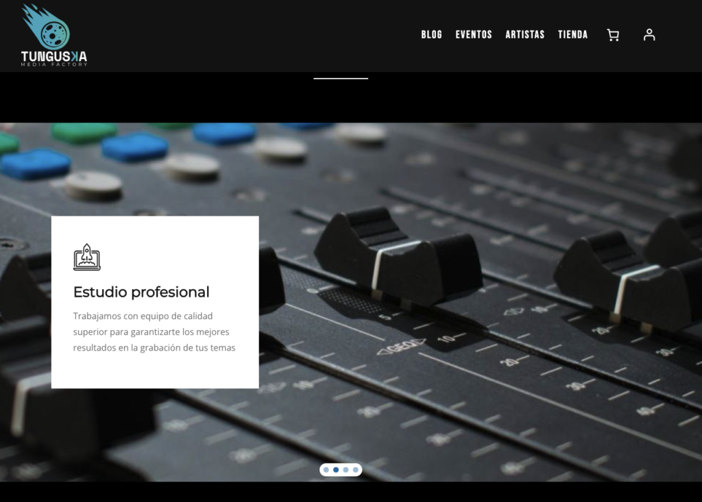 vista previa de la página principal de nuestra web